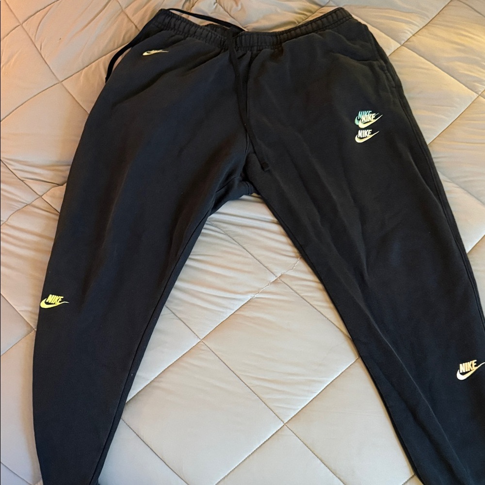 Nike men’s Black Joggers with Neon Accents